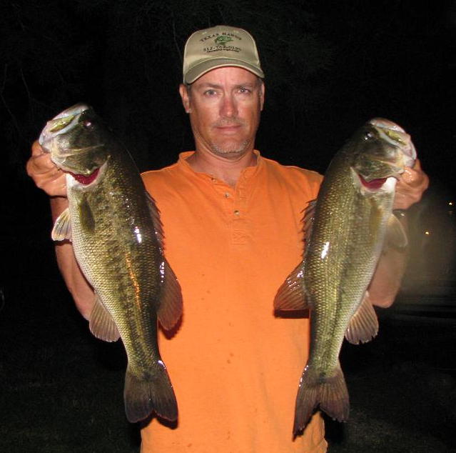 Largemouth bass caught at a Lake Austin night tournament, April 2010
