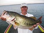 Trophy largemouth bass caught on Lake Falcon