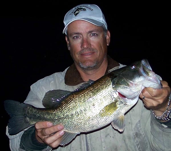 Prespawn largemouth bass caught at night on Lake Travis, March 2008